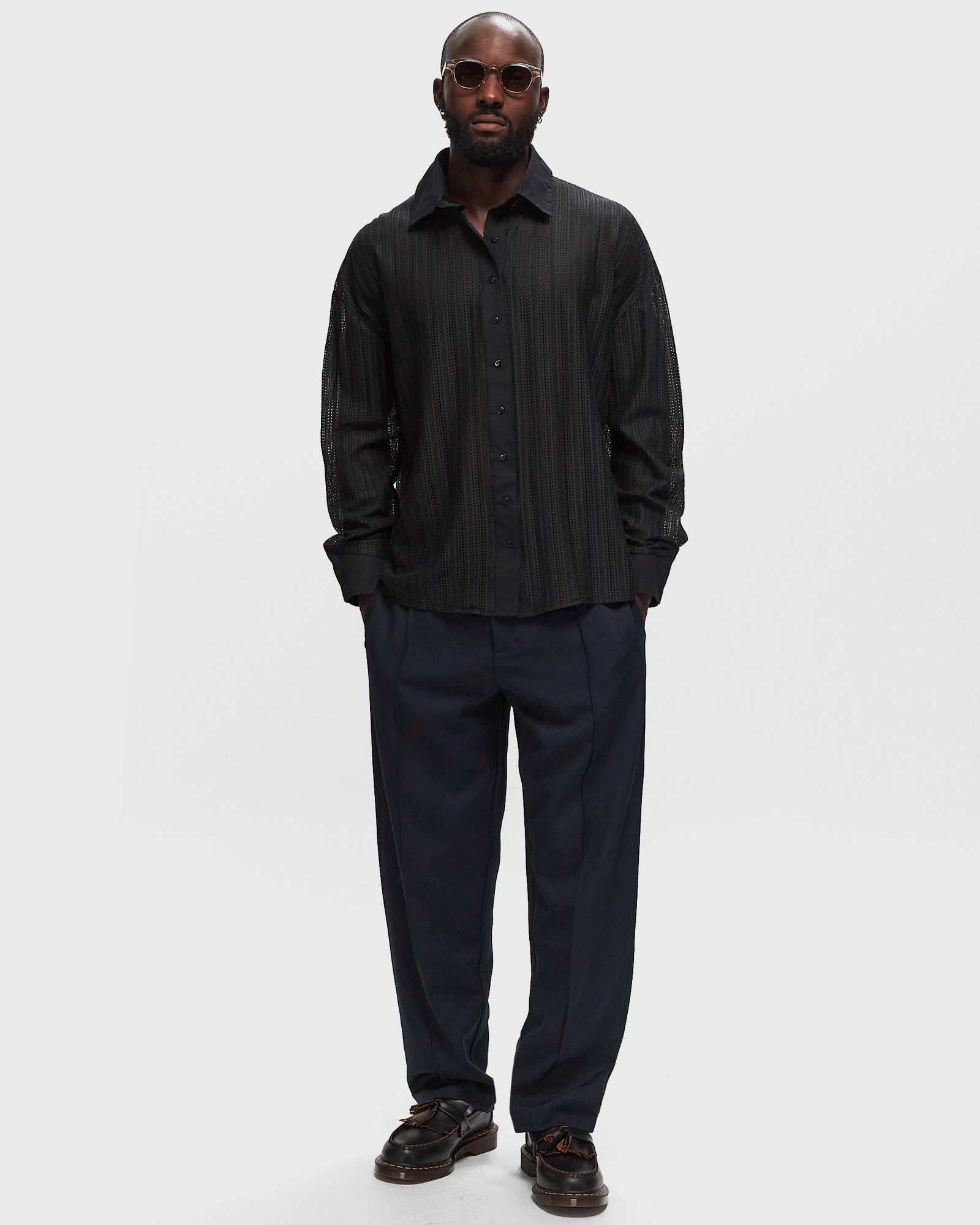 OLIVE CROCHET L/S SHIRT