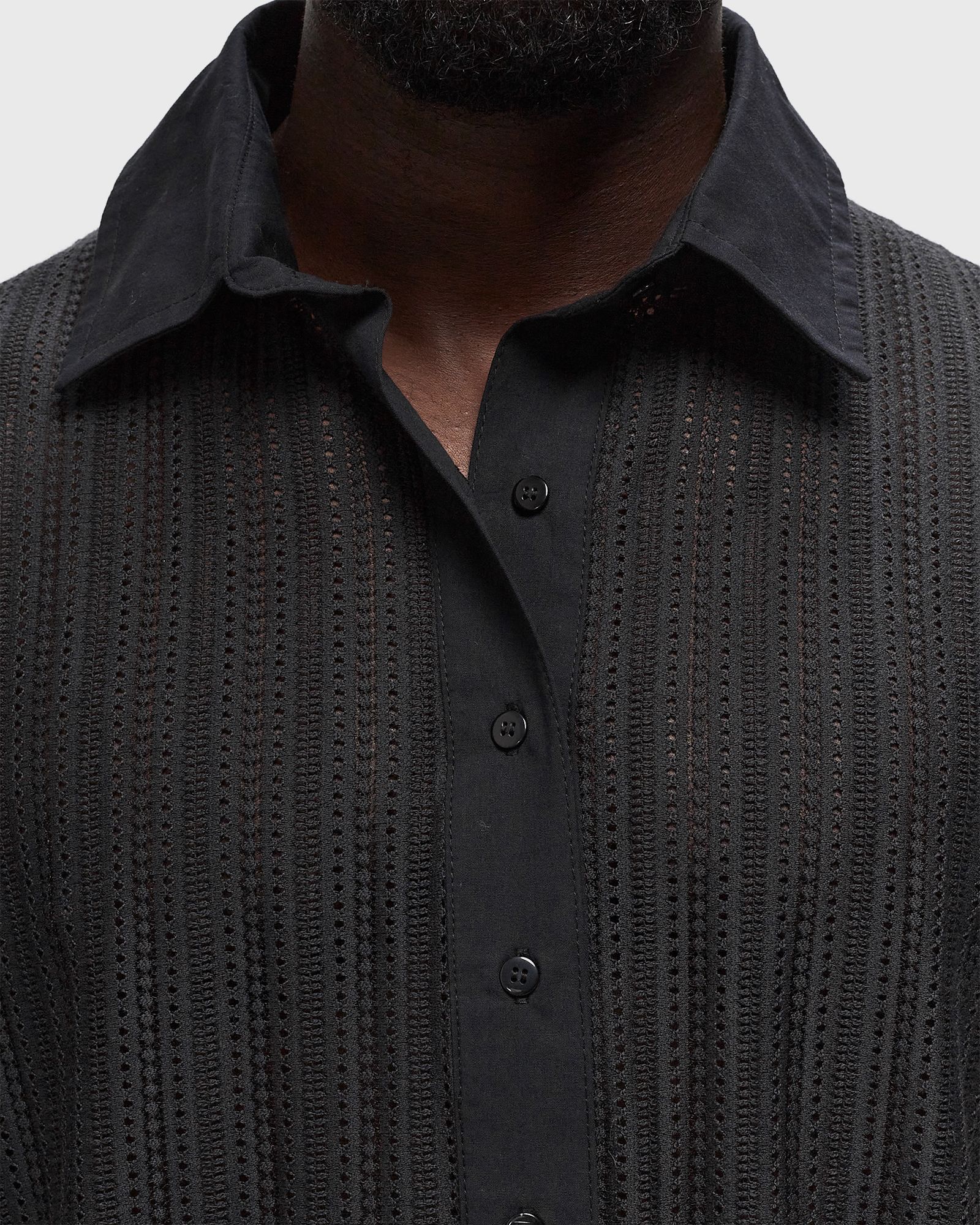 OLIVE CROCHET L/S SHIRT