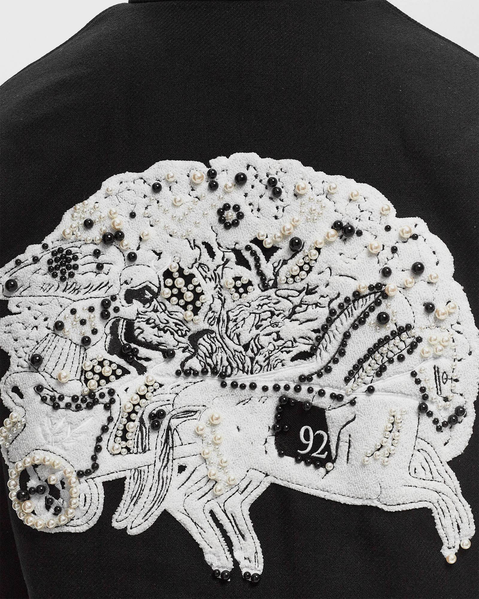 CROPPED VARSITY PEARL JACKET