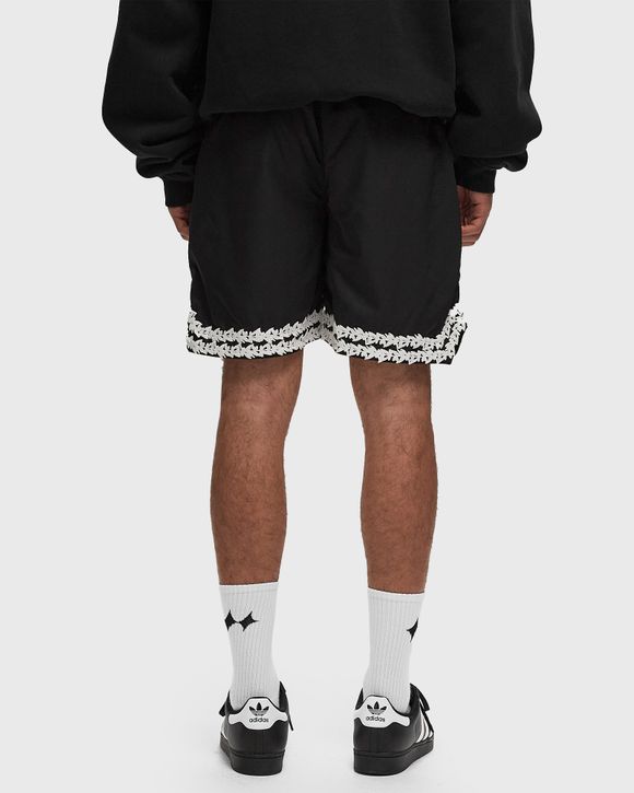 MESH SHORTS WITH KNITTED OLIVES