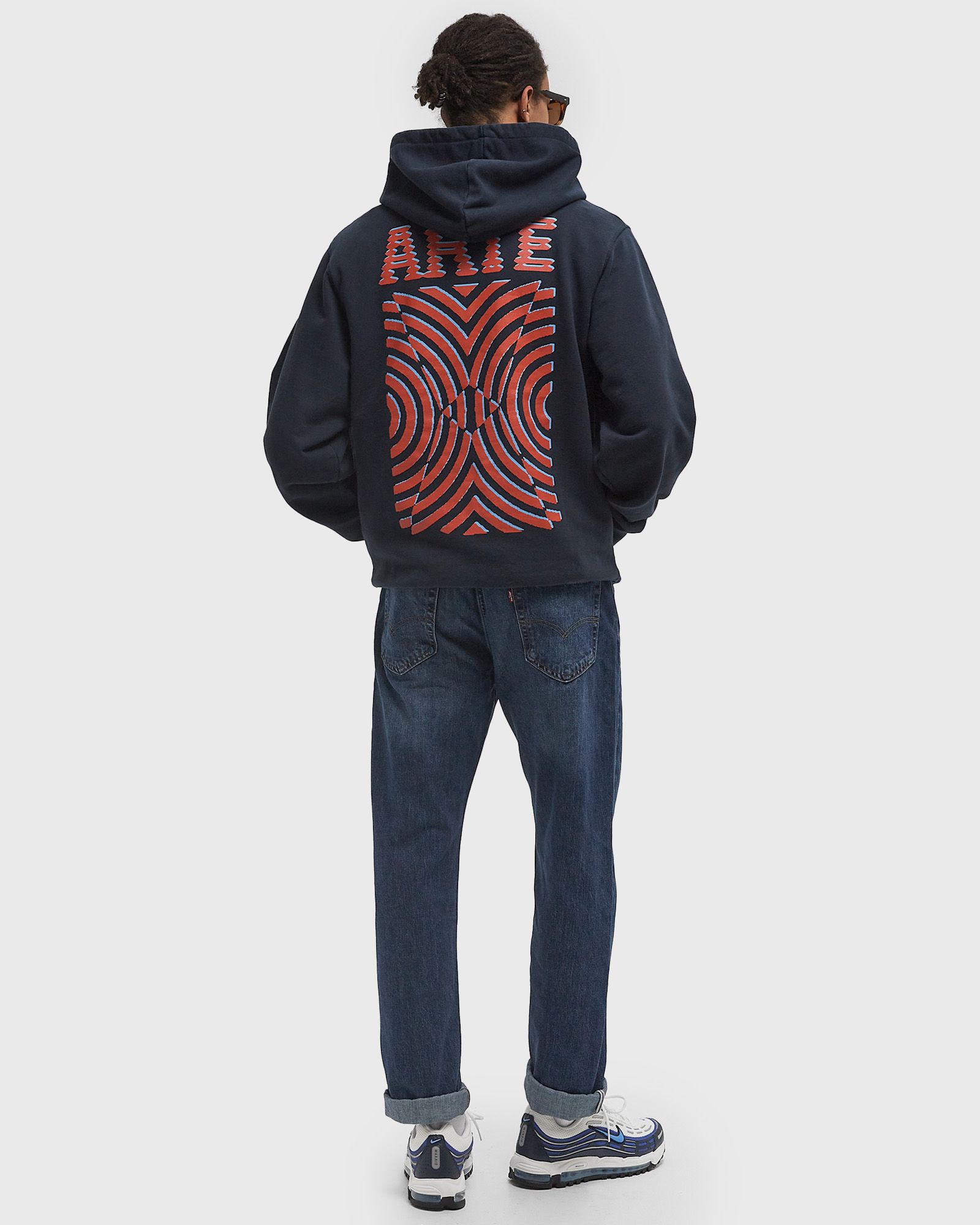 Rounded parts print hoodie