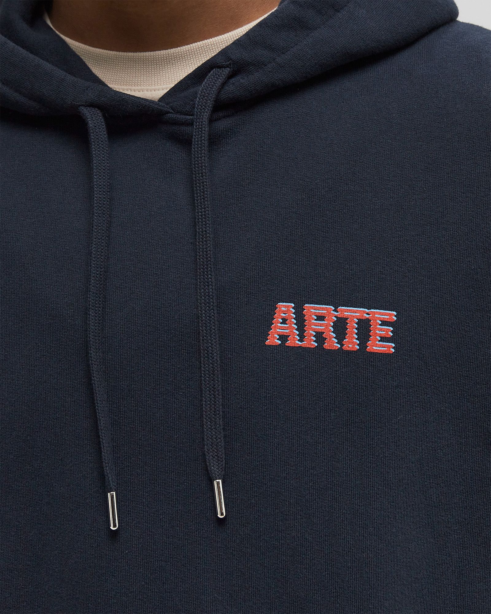 Rounded parts print hoodie