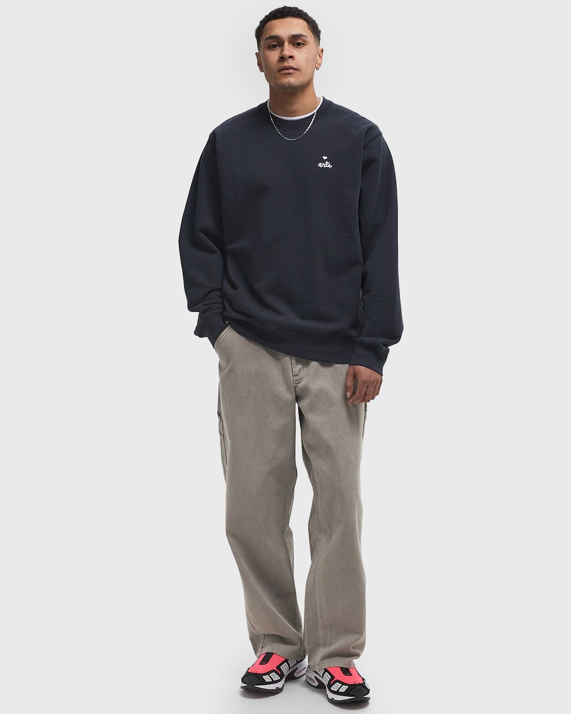 Arte Antwerp Small heart and logo crewneck Blue | BSTN Store