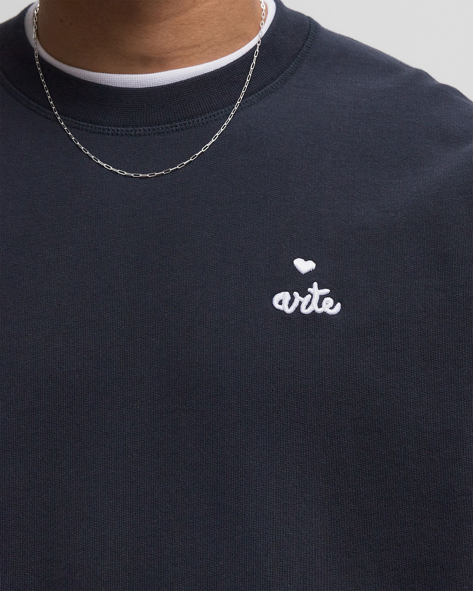 Small heart and logo crewneck