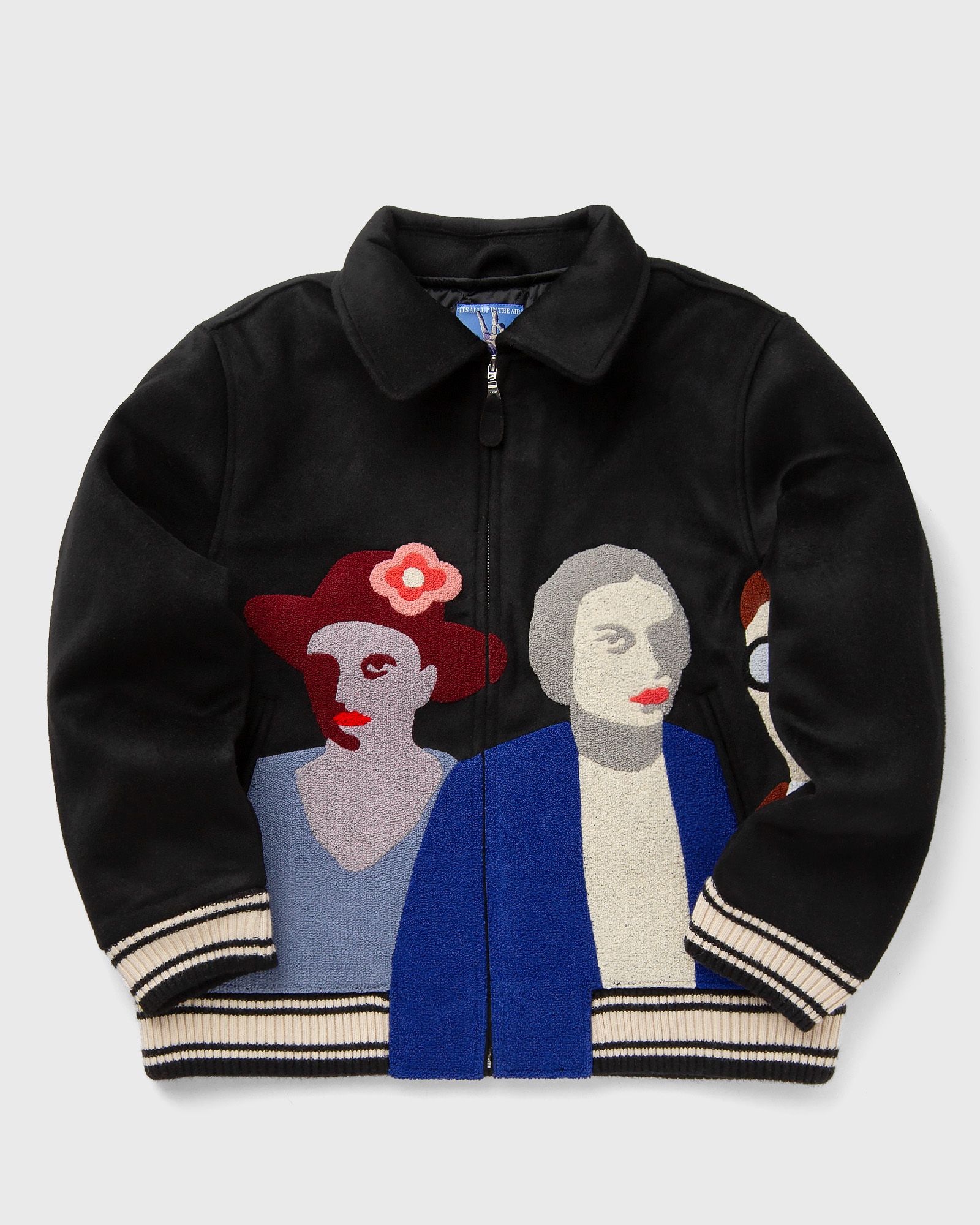 PATCHWORK PORTRAITS WOOL VARSITY JACKET