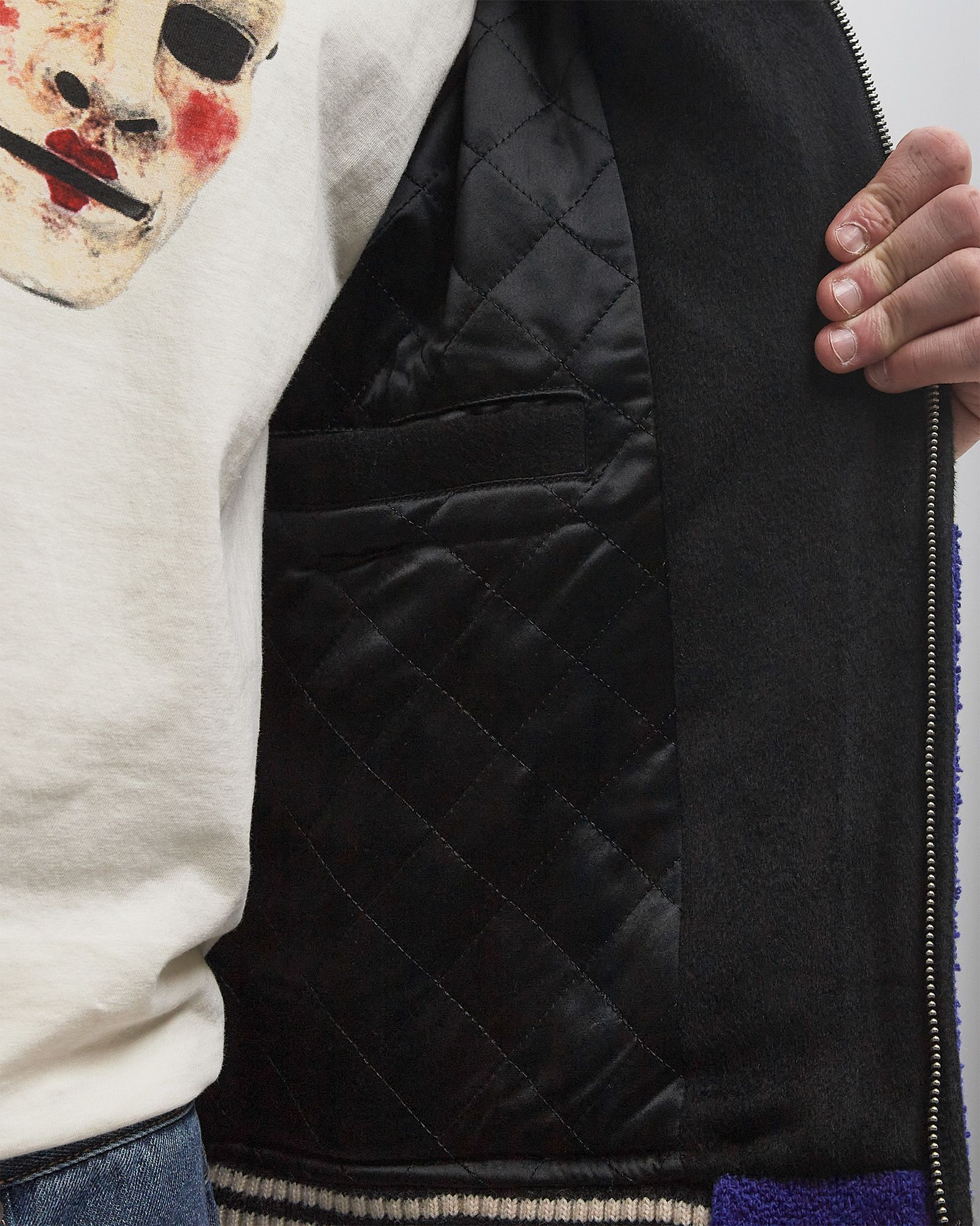 PATCHWORK PORTRAITS WOOL VARSITY JACKET