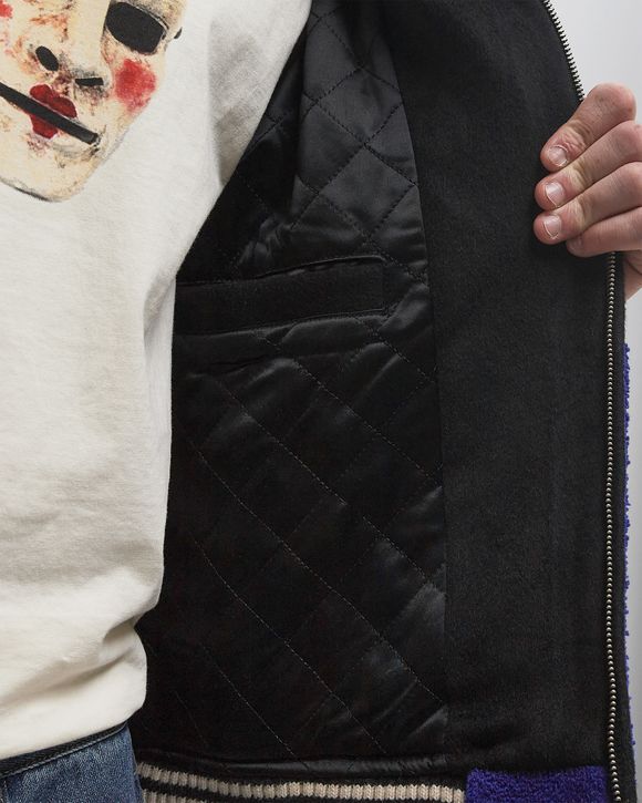 PATCHWORK PORTRAITS WOOL VARSITY JACKET