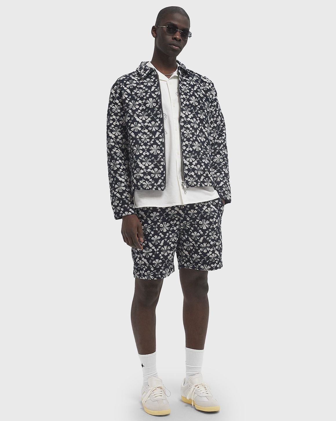 Wax London ELDON JACKET FLOWER STAMP JCQUARD Blue | BSTN Store