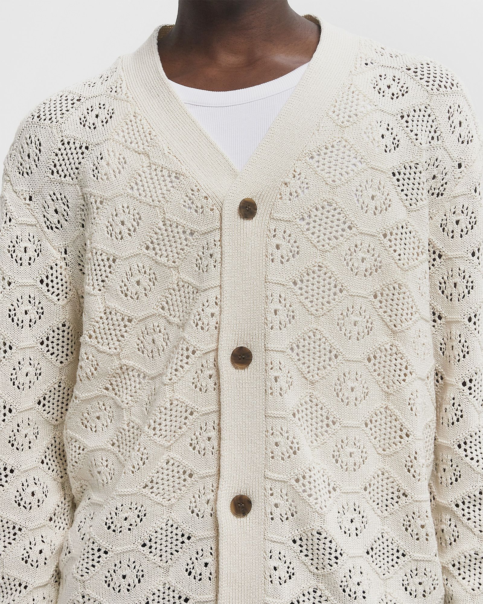 CROSBY CARDIGAN TAPE YARN POINTELLE