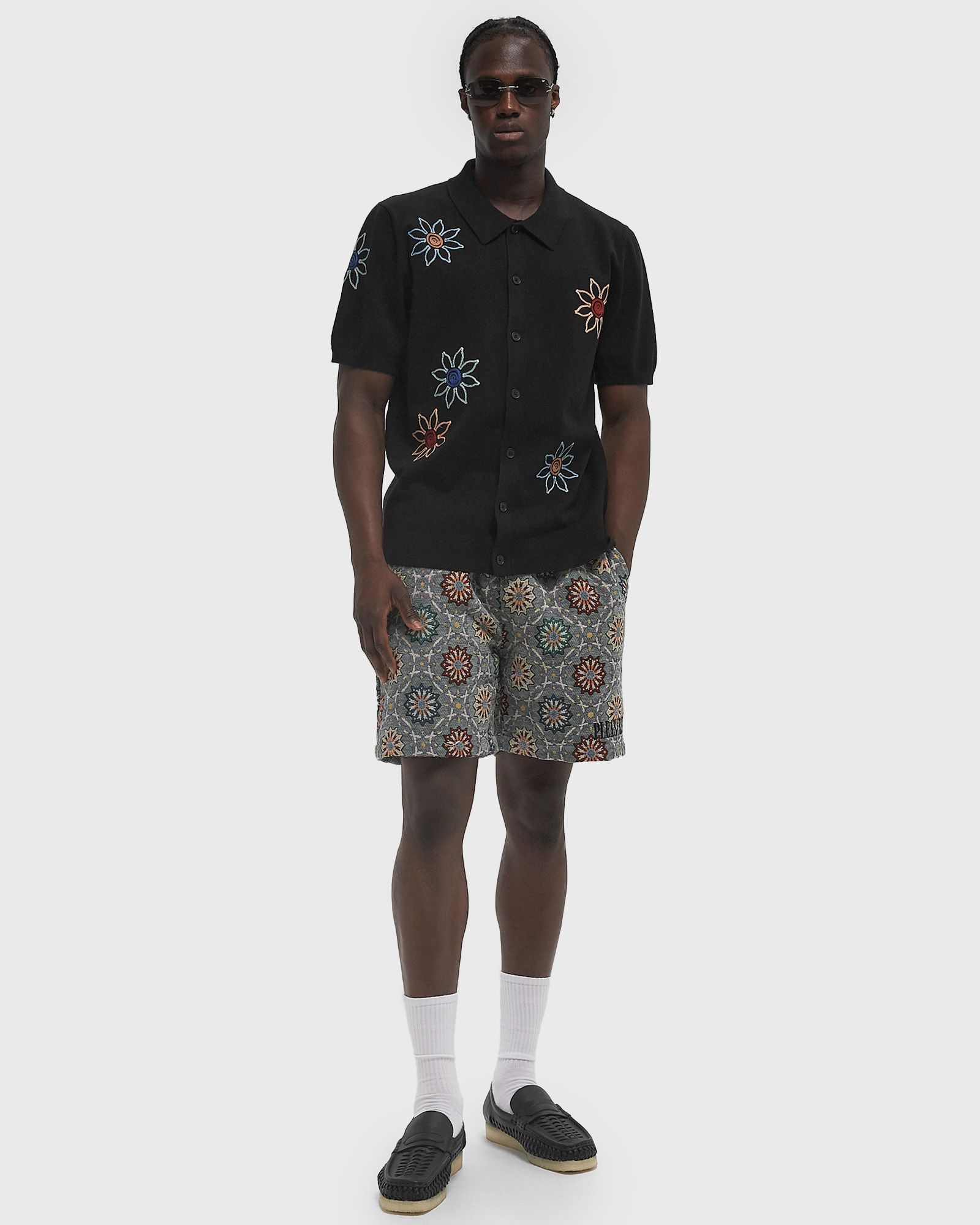 TELLARO SS SHIRT FLORAL EMBROIDERY