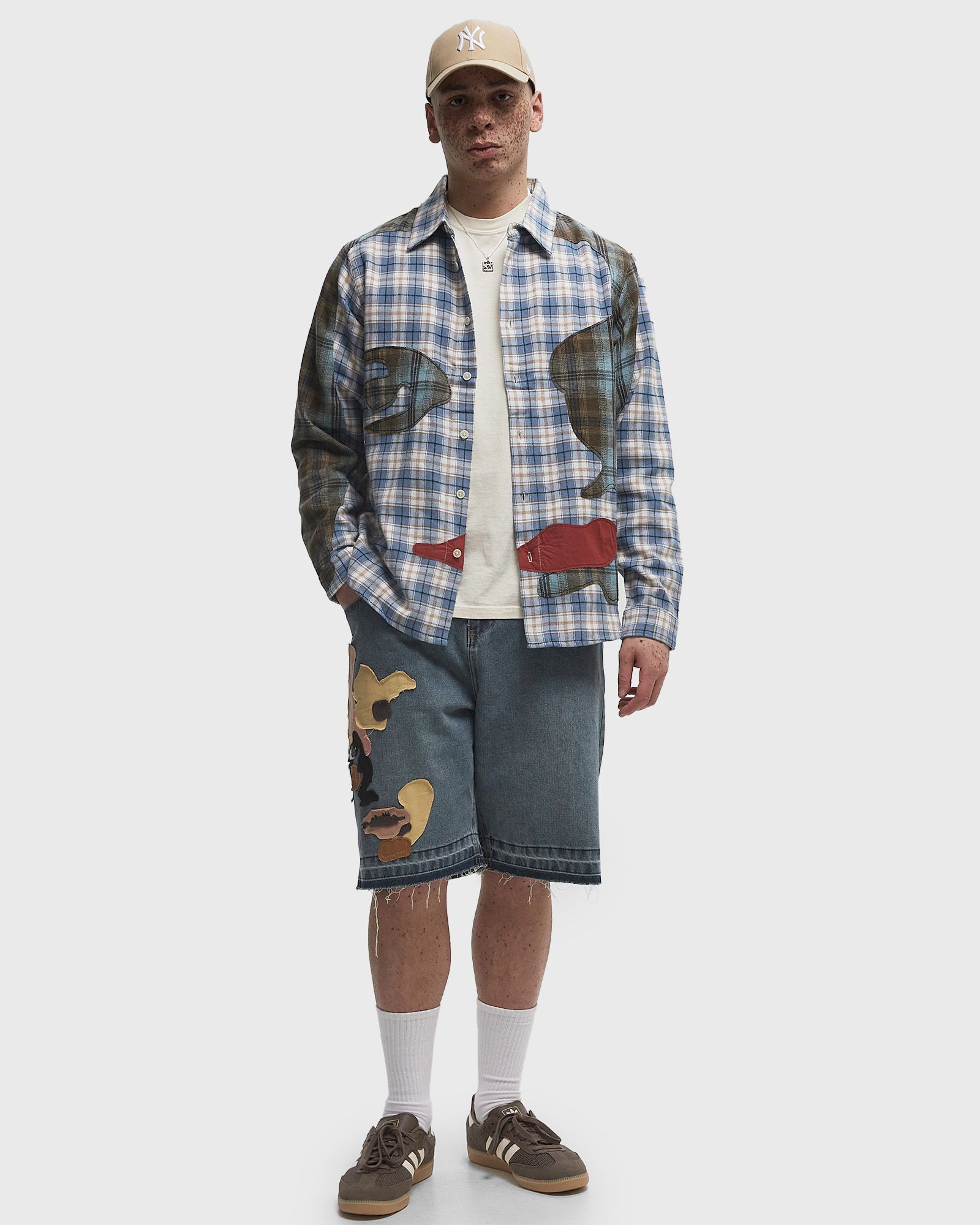 PATCHWORK FACE FLANNEL SHIRT