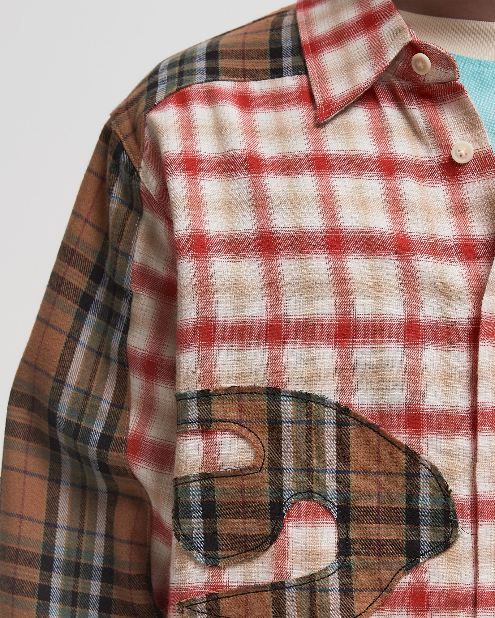 PATCHWORK FACE FLANNEL SHIRT