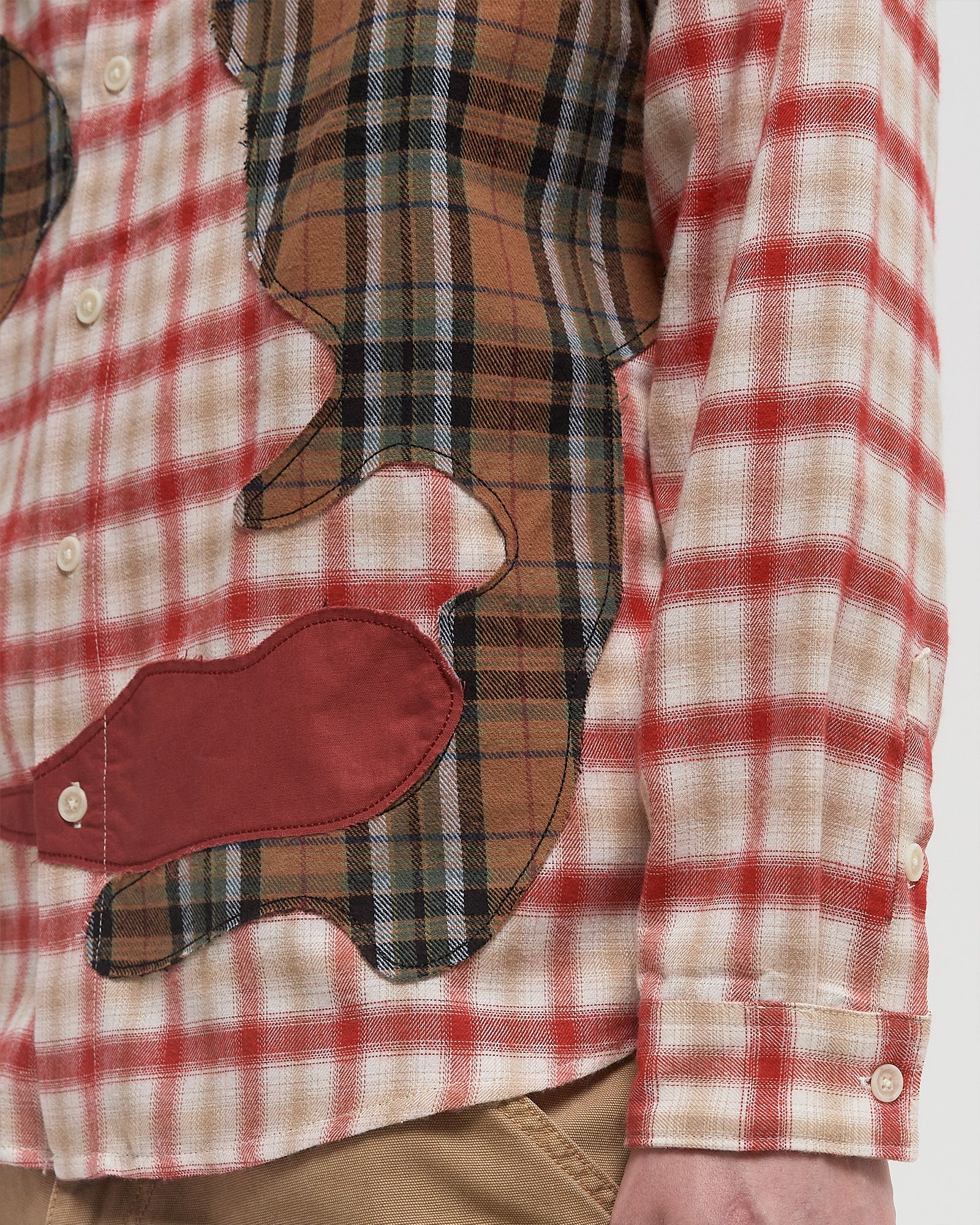 PATCHWORK FACE FLANNEL SHIRT