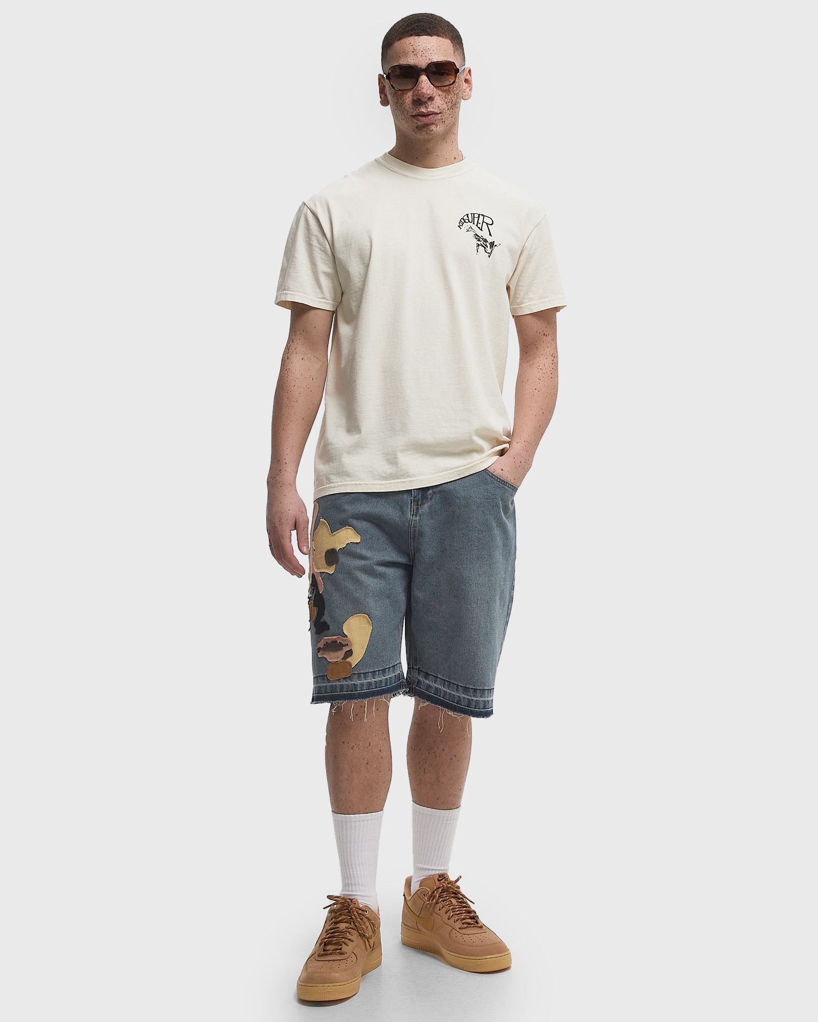 FACE PATCHWORK BAGGY SHORTS