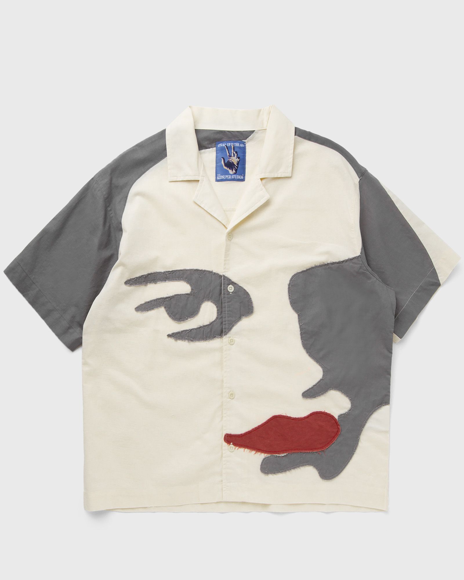 PATCHWORK FACE LINEN CAMP SHIRT