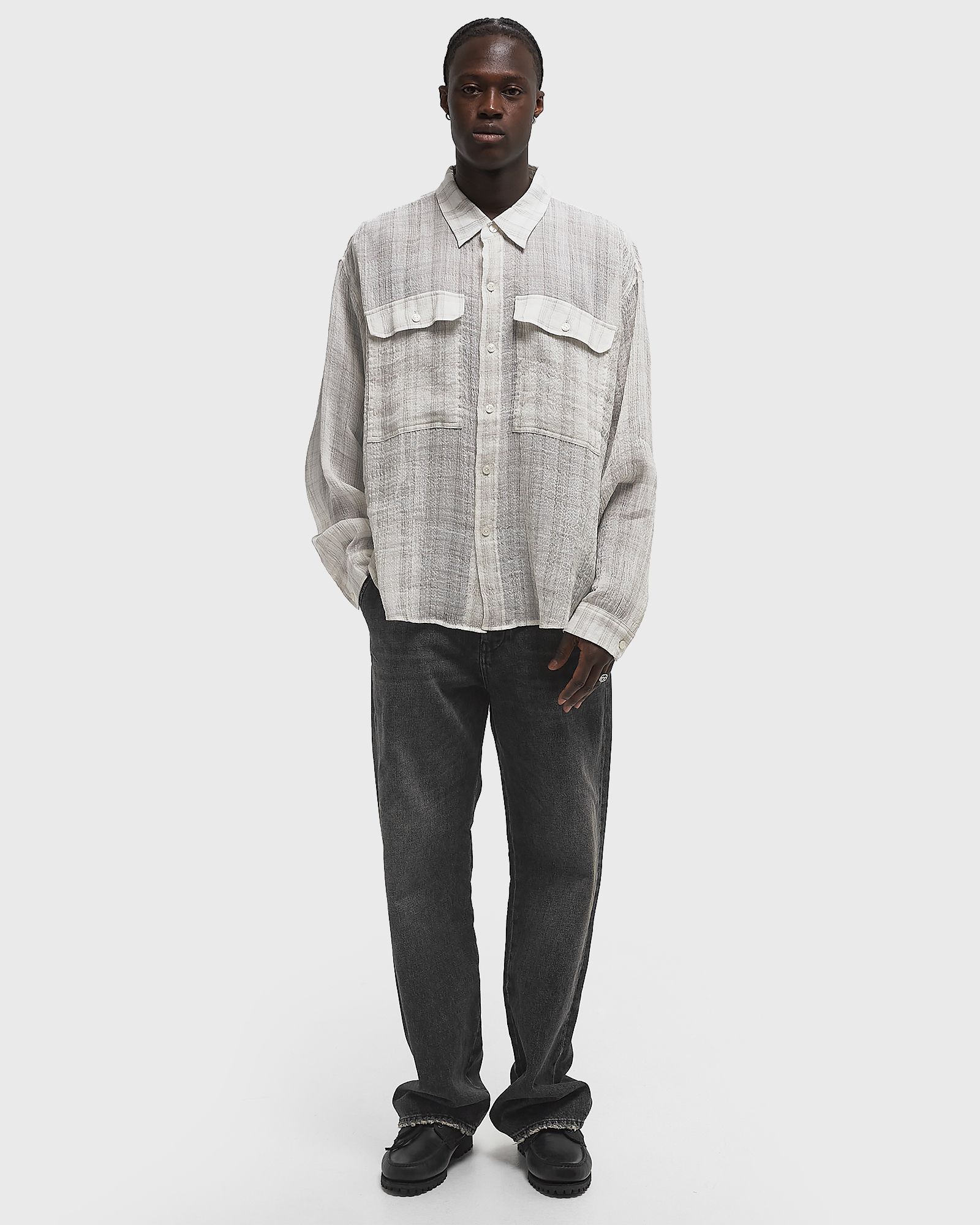 CHECKED SLUBBY SHIRT