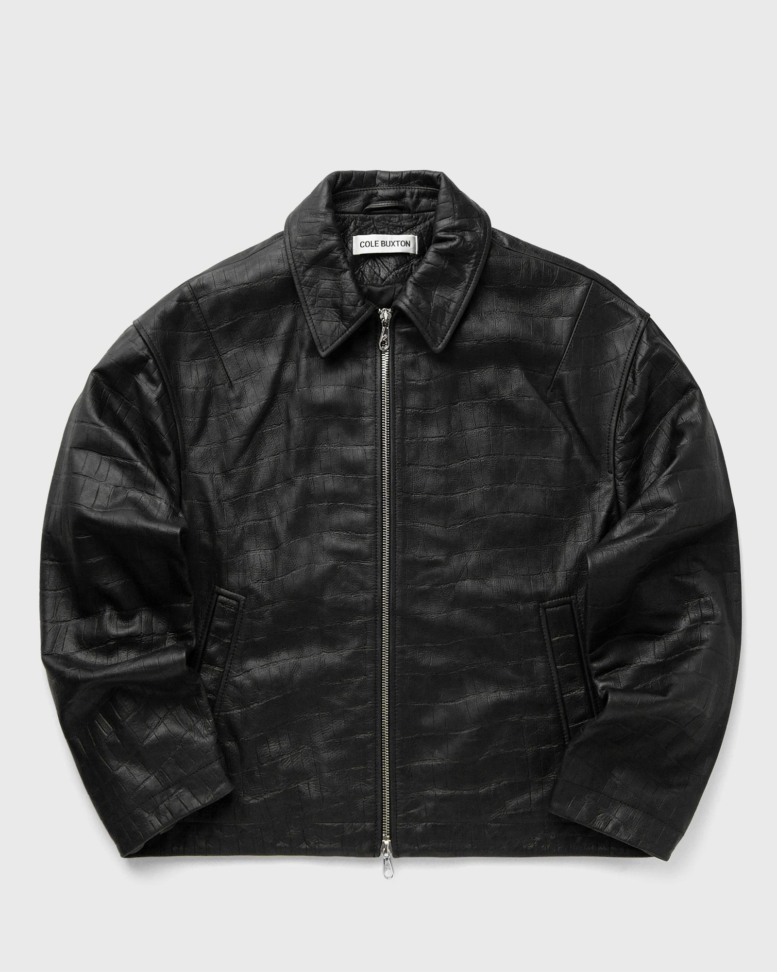 CROC EMBOSSED LEATHER JACKET