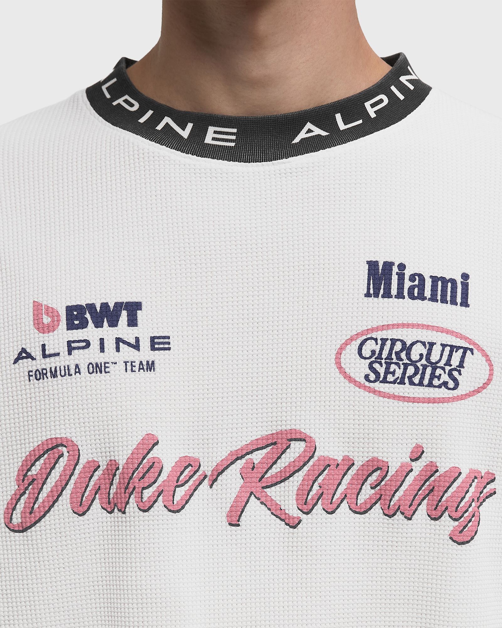 Alpine Formula One Team Vintage White Waffle Long-Sleeve