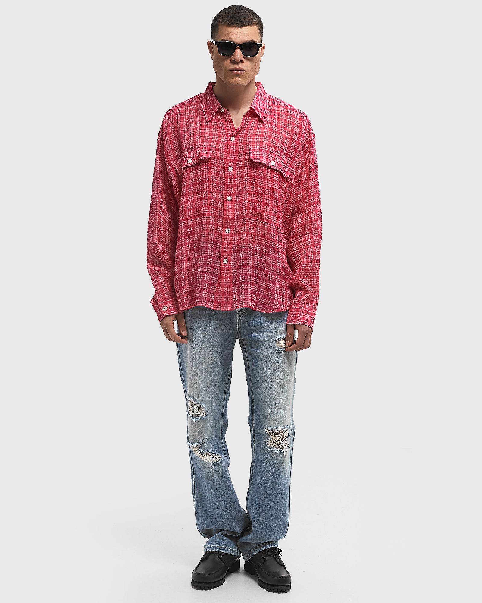 DISTRESSED FRONT JEANS