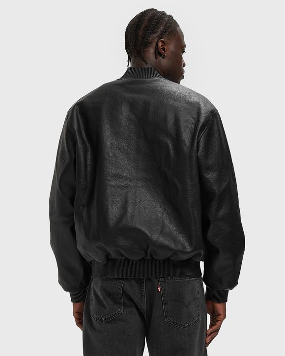 Half Logo Leather Jacket
