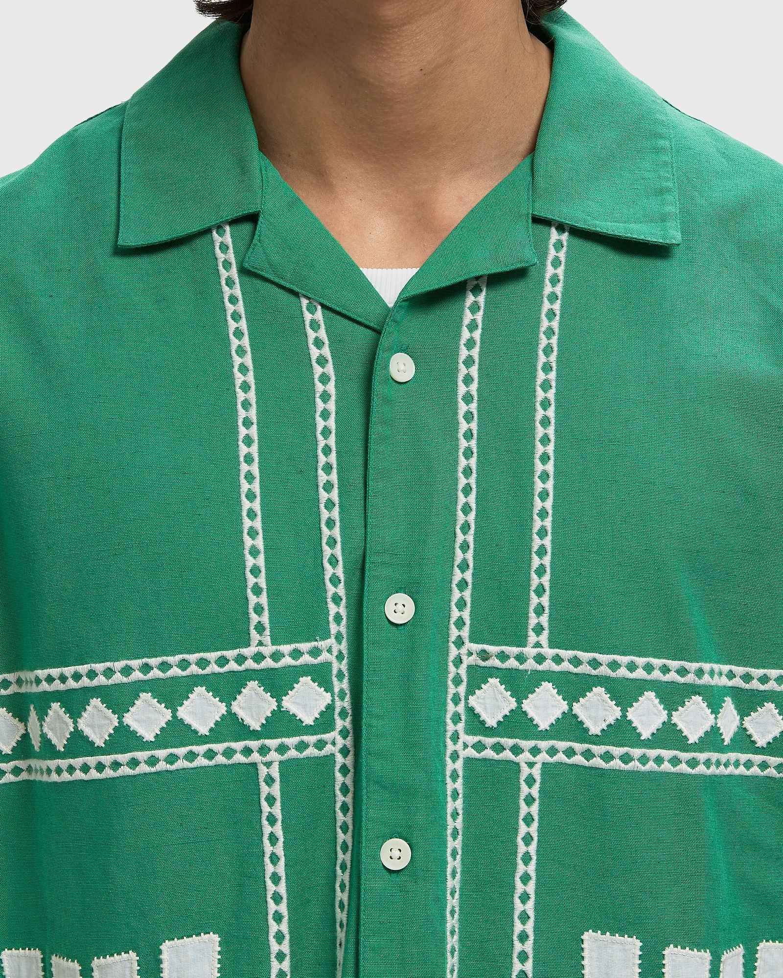 DIDCOT SS SHIRT BORDER APPLIQUE