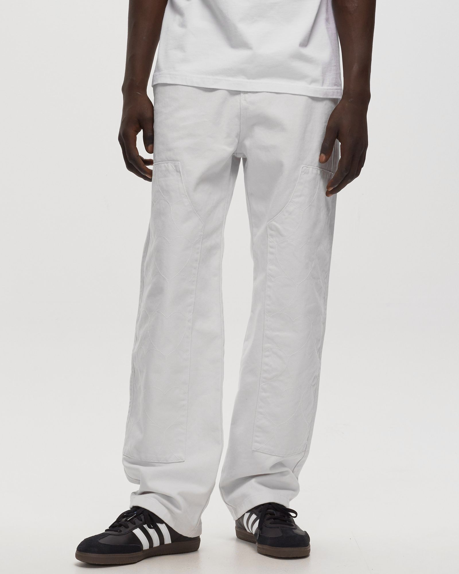 Heart Embroidery Workwear Pants