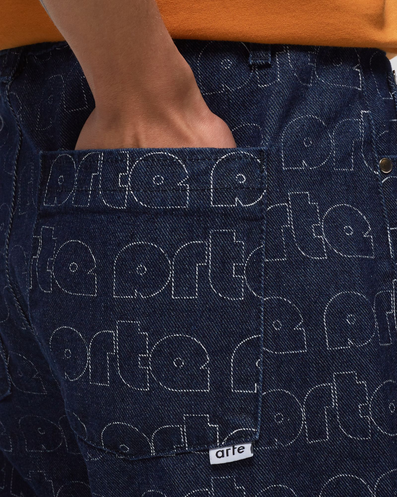 'Paul' Allover Logo Denim Pants