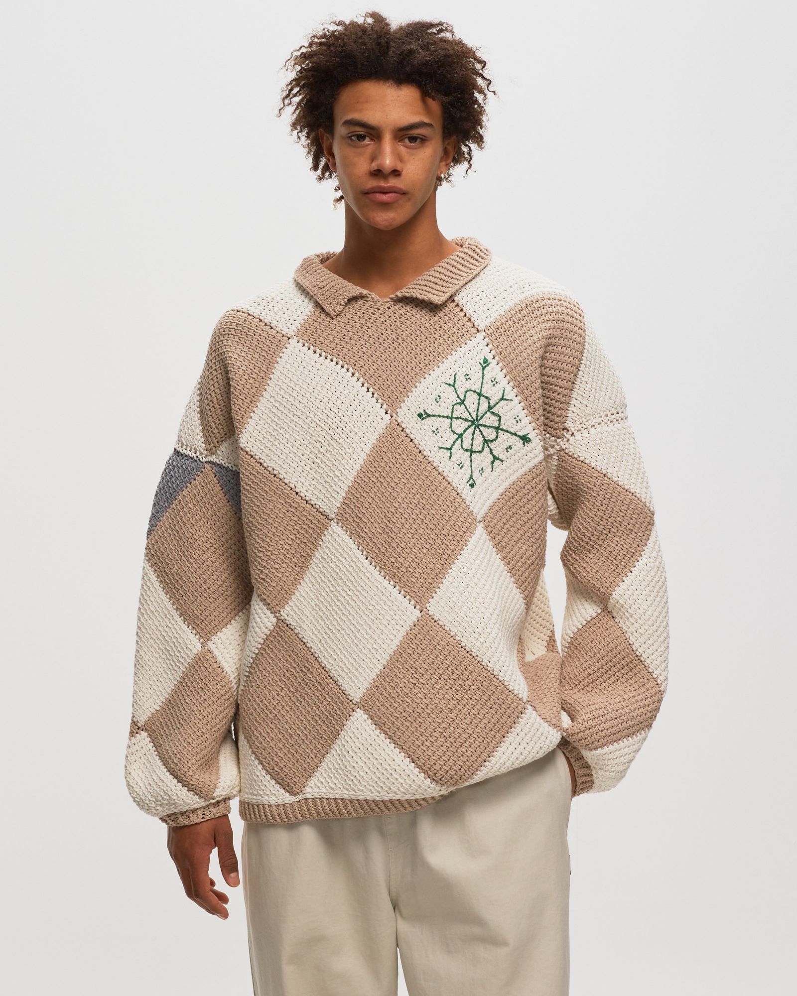 IOTA HAND KNITTED COLLAR JUMPER