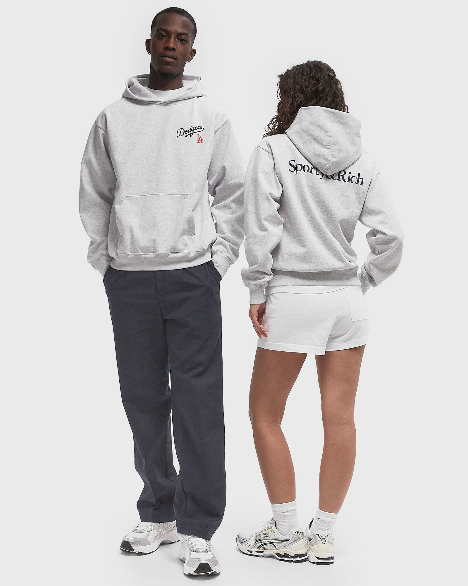 Sporty & Rich Dodgers Serif Hoodie Grey | BSTN Store