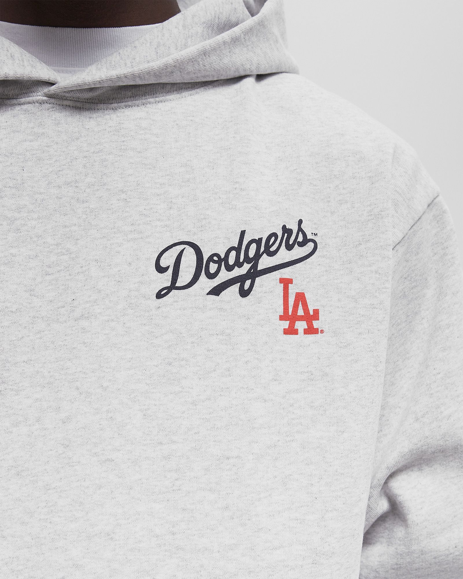 Sporty&Rich × 47 × Dodgers Serif Hoodie Dodgers Serif Hoodie - Heather Gray/Navy – Sporty & Rich