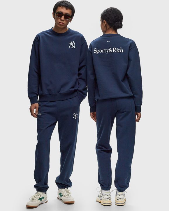 Sporty & Rich Yankees Serif Crewneck Blue | BSTN Store