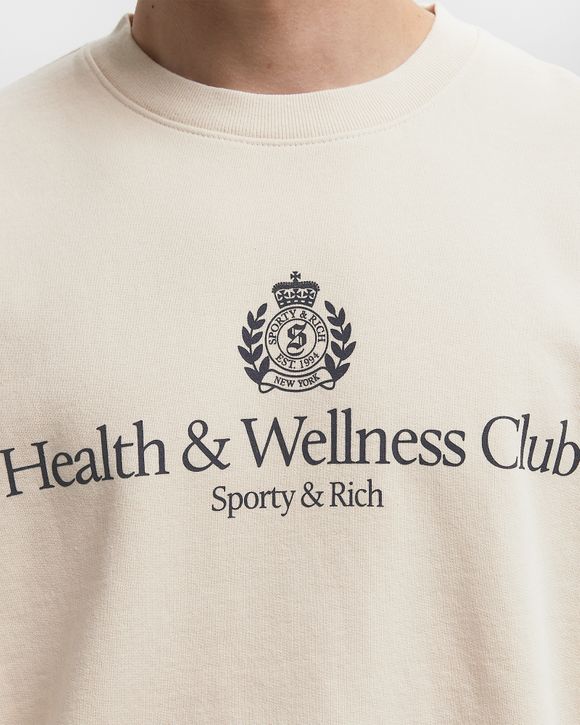 Sporty & Rich H&W Crest Crewneck Beige | BSTN Store