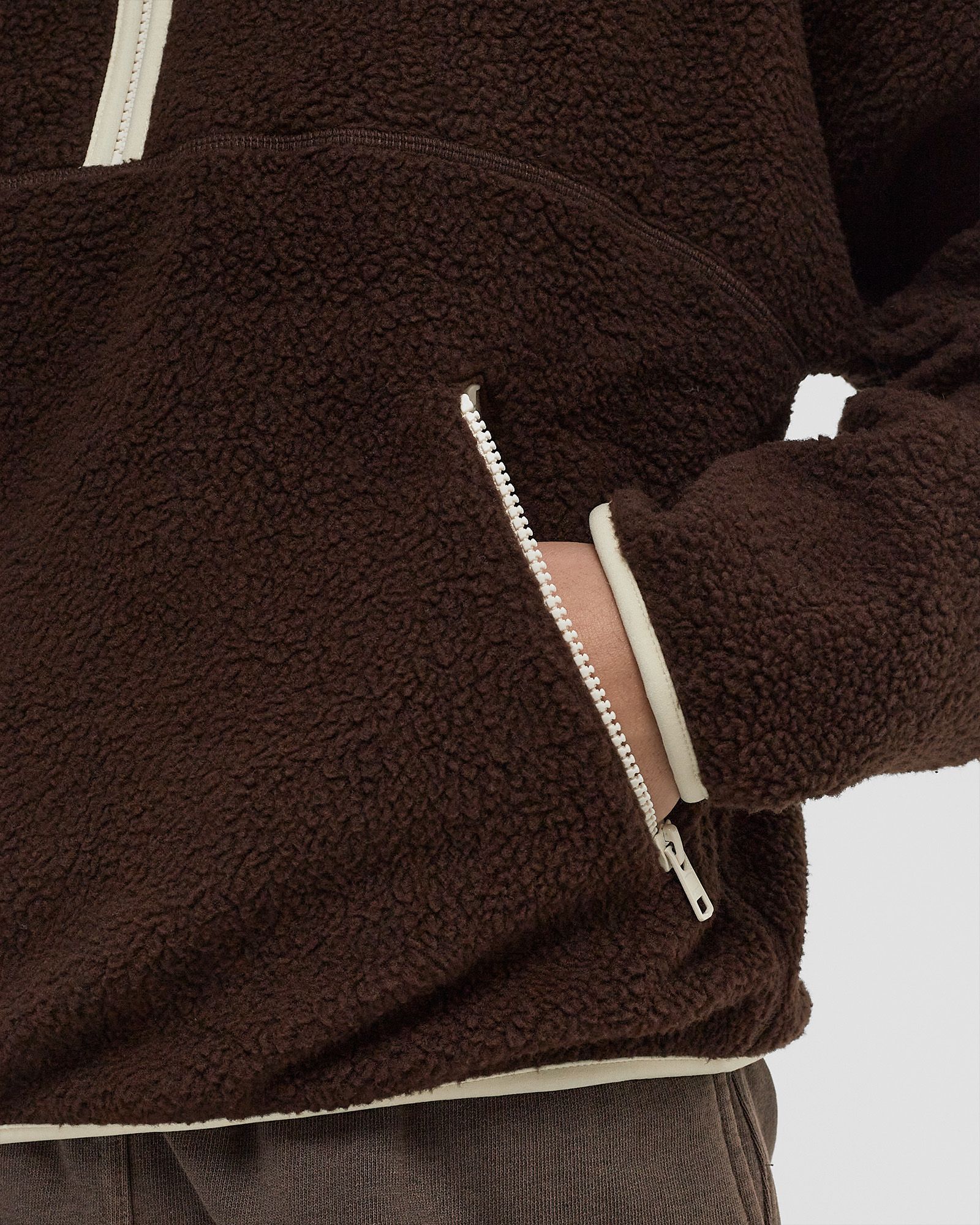 Serif Logo Sherpa Quarter Zip