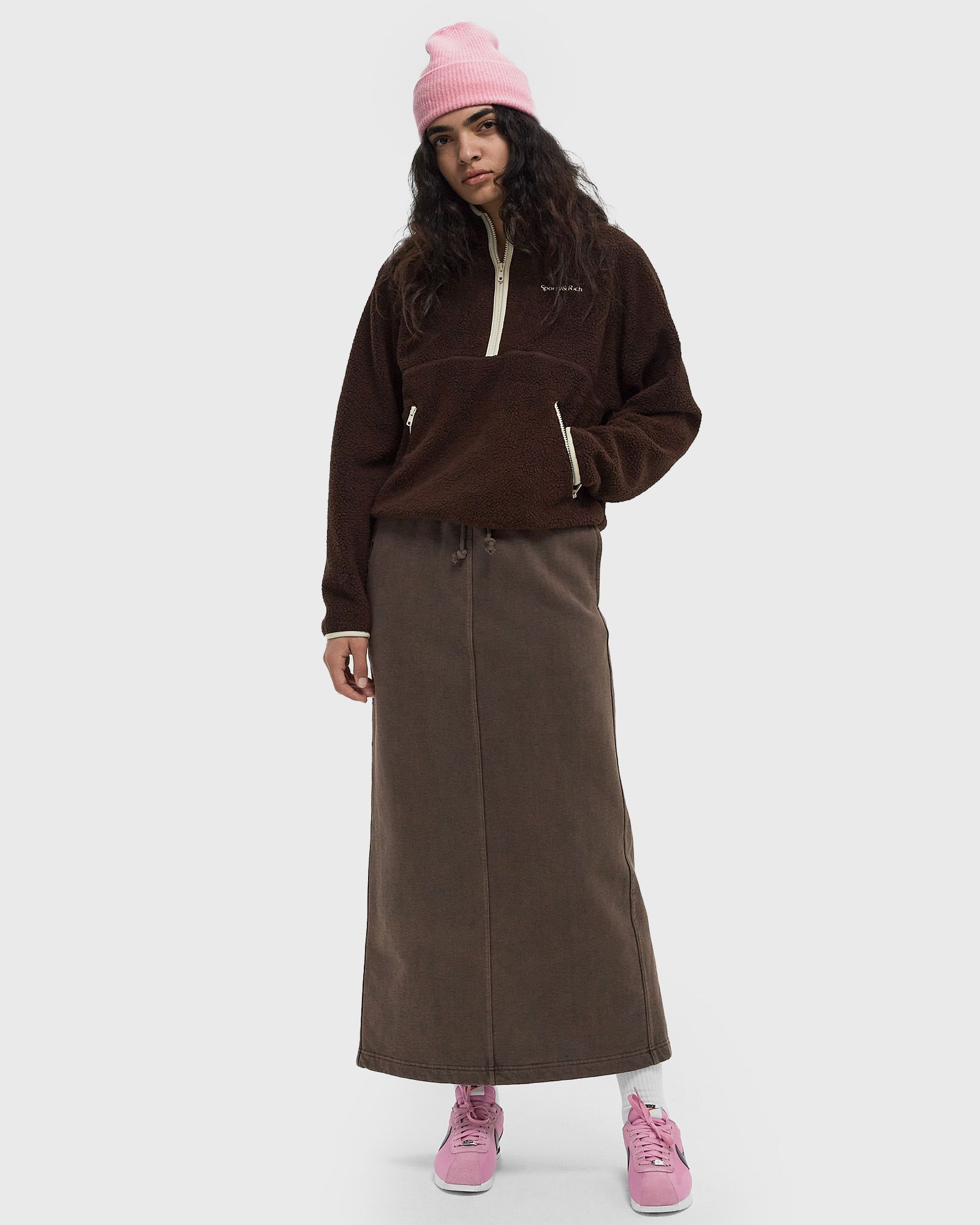 Serif Logo Sherpa Quarter Zip