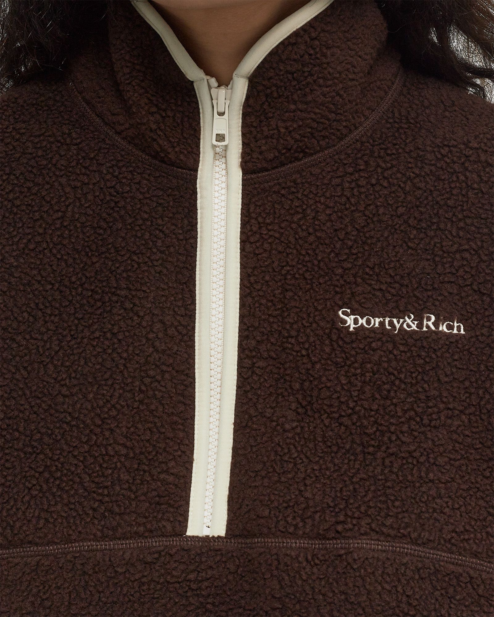 Serif Logo Sherpa Quarter Zip
