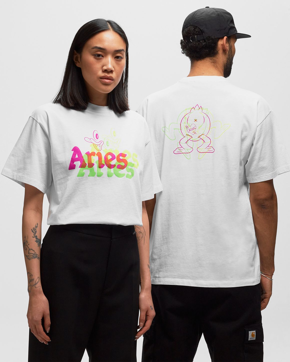 Tシャツ・カットソー ARIES SS23 TRIPPY AYE DUCK T-SHIRT (STAR60016_WHT) ARIES Trippy Aye Duck Tee - White | THEROOM Barcelona