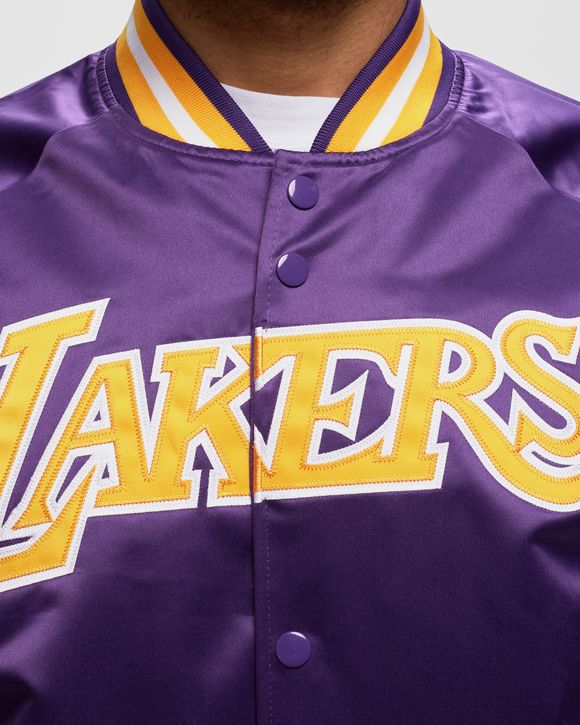 Mitchell and Ness LA Lakers M&N Lightweight Satin Jacket Yellow Gold