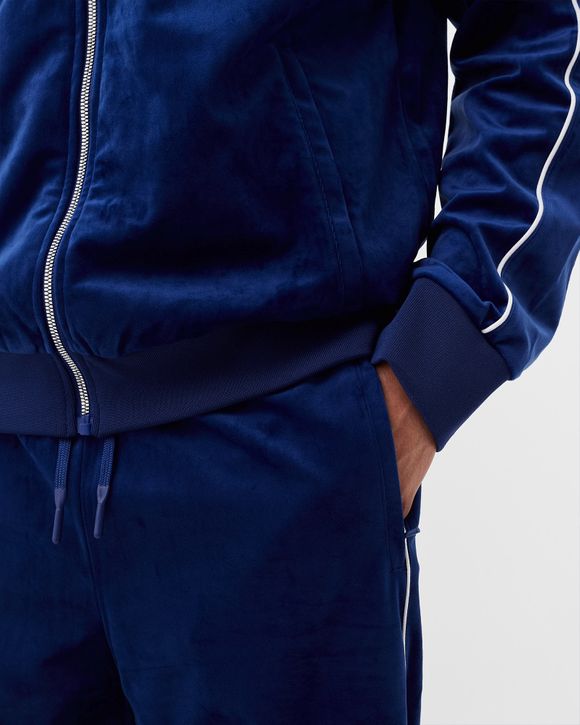 Blue sales suede tracksuit