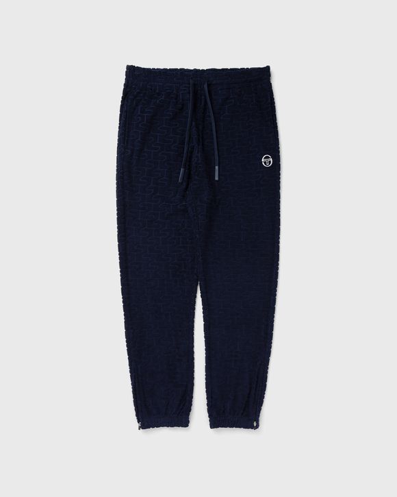 Embossed Wide Leg Track Pants - Navy Blue