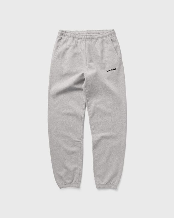 Sporty & Rich Serif Logo Sweatpant Grey - HEATHER GREY/BLACK