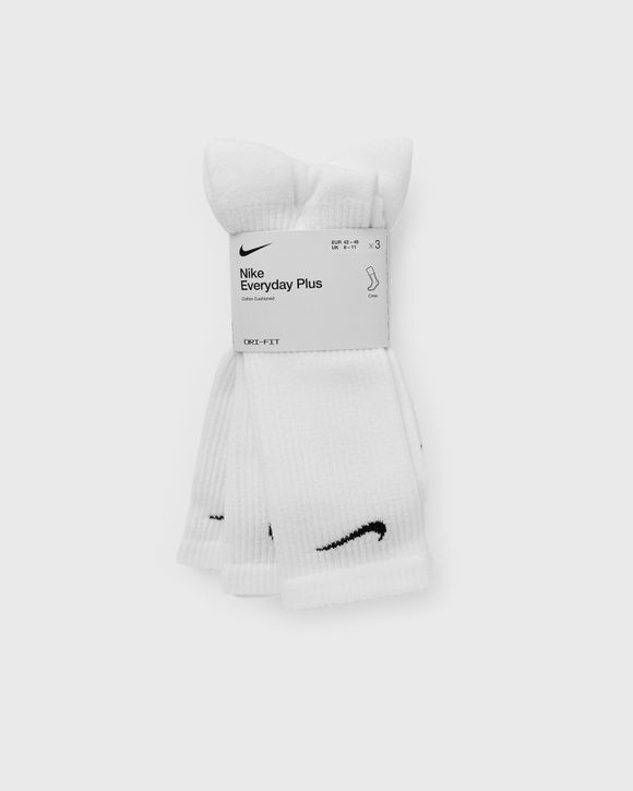 Nike EVERYDAY DRI-FIT COTTON CUSHIONED CREW SOCKS 3 PACK White | BSTN Store