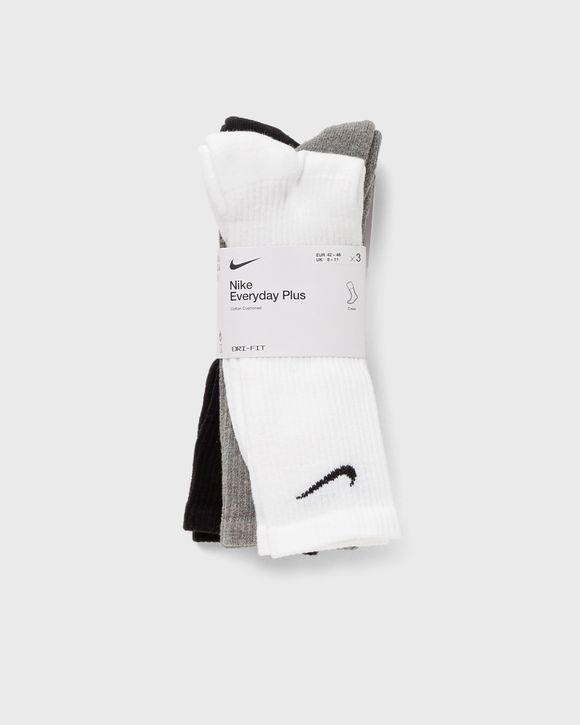 Nike Everyday Plus Cushioned Training Crew Socks (3 Pairs) Grey