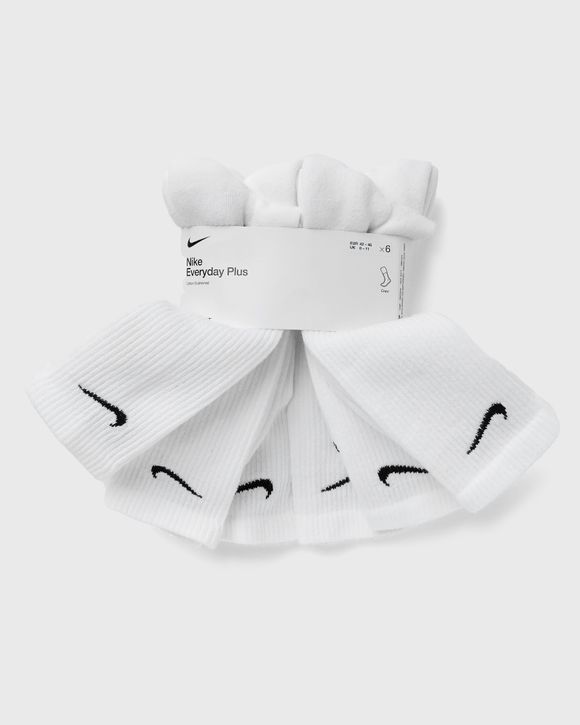 Nike Everyday Plus Cushioned Training Crew Socks (6 Pairs) White -  WHITE/BLACK