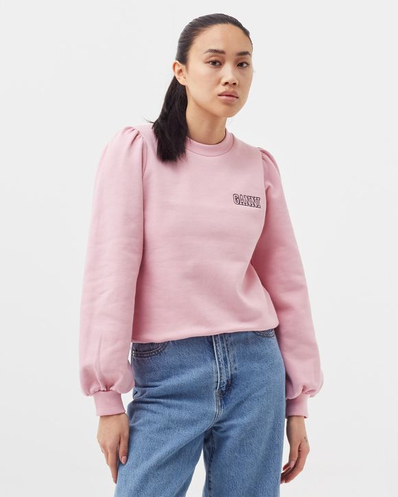 Ganni WMNS Puff Shoulder Sweatshirt Pink | BSTN Store
