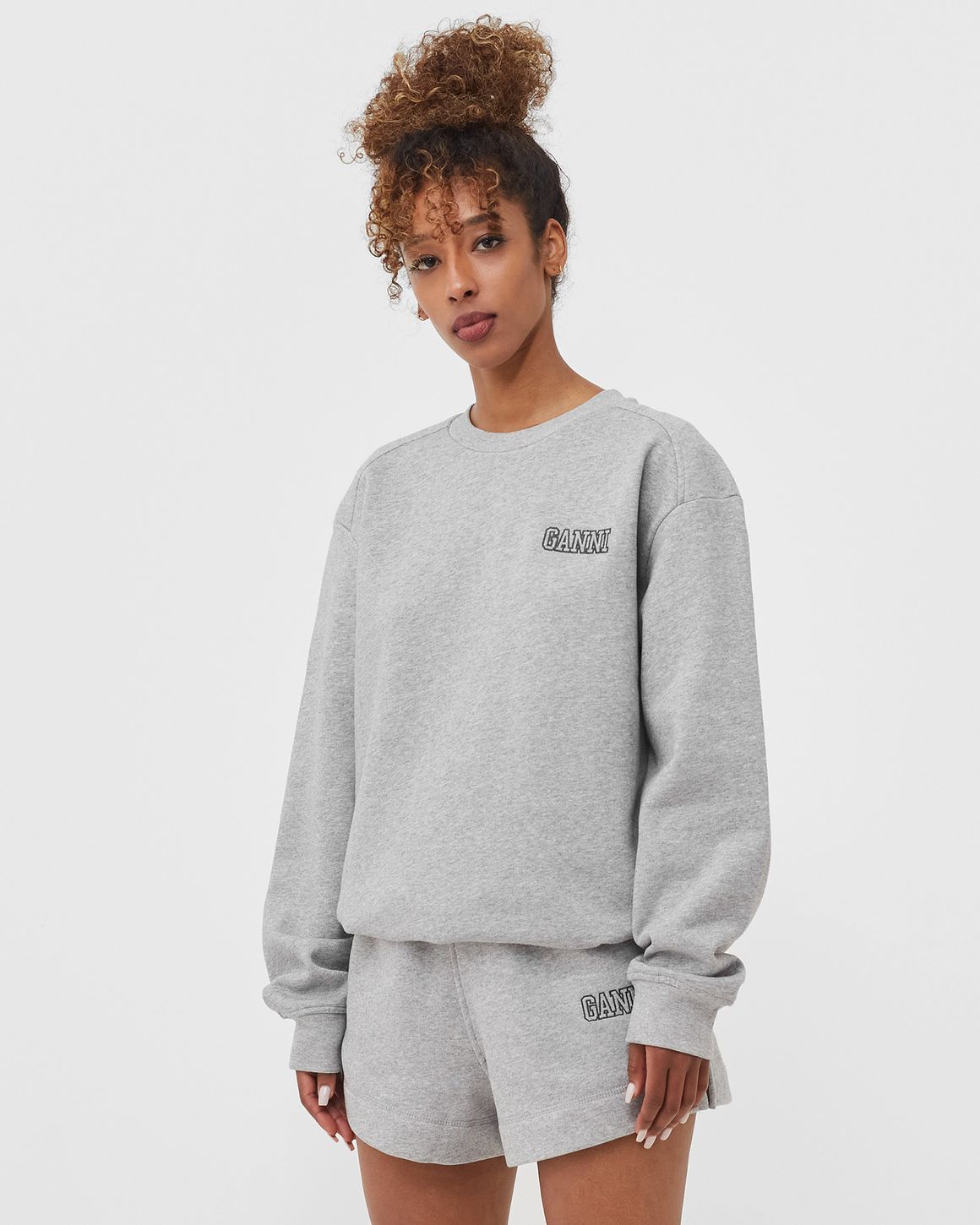 Ganni Drop Shoulder Sweatshirt Grey | BSTN Store
