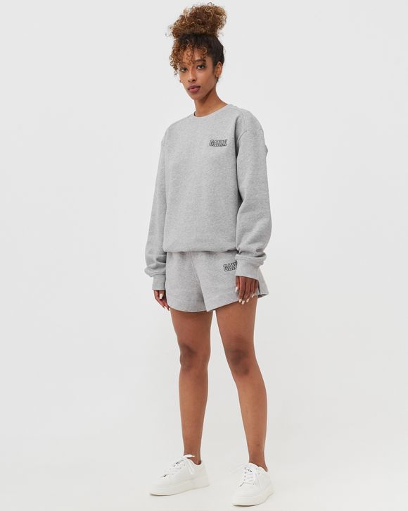 Ganni Drop Shoulder Sweatshirt Grey   BSTN Store