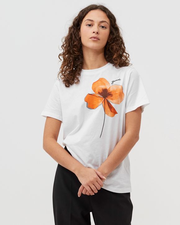 Ganni Basic Jersey Flower Relaxed T-shirt