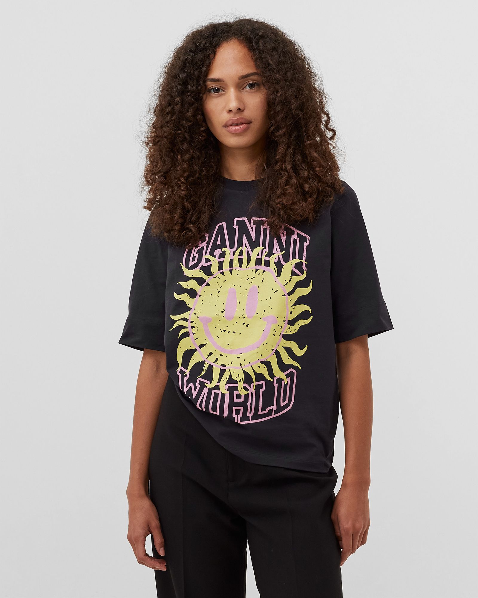 Basic Jersey Smiley Mid Sleeve T-shirt