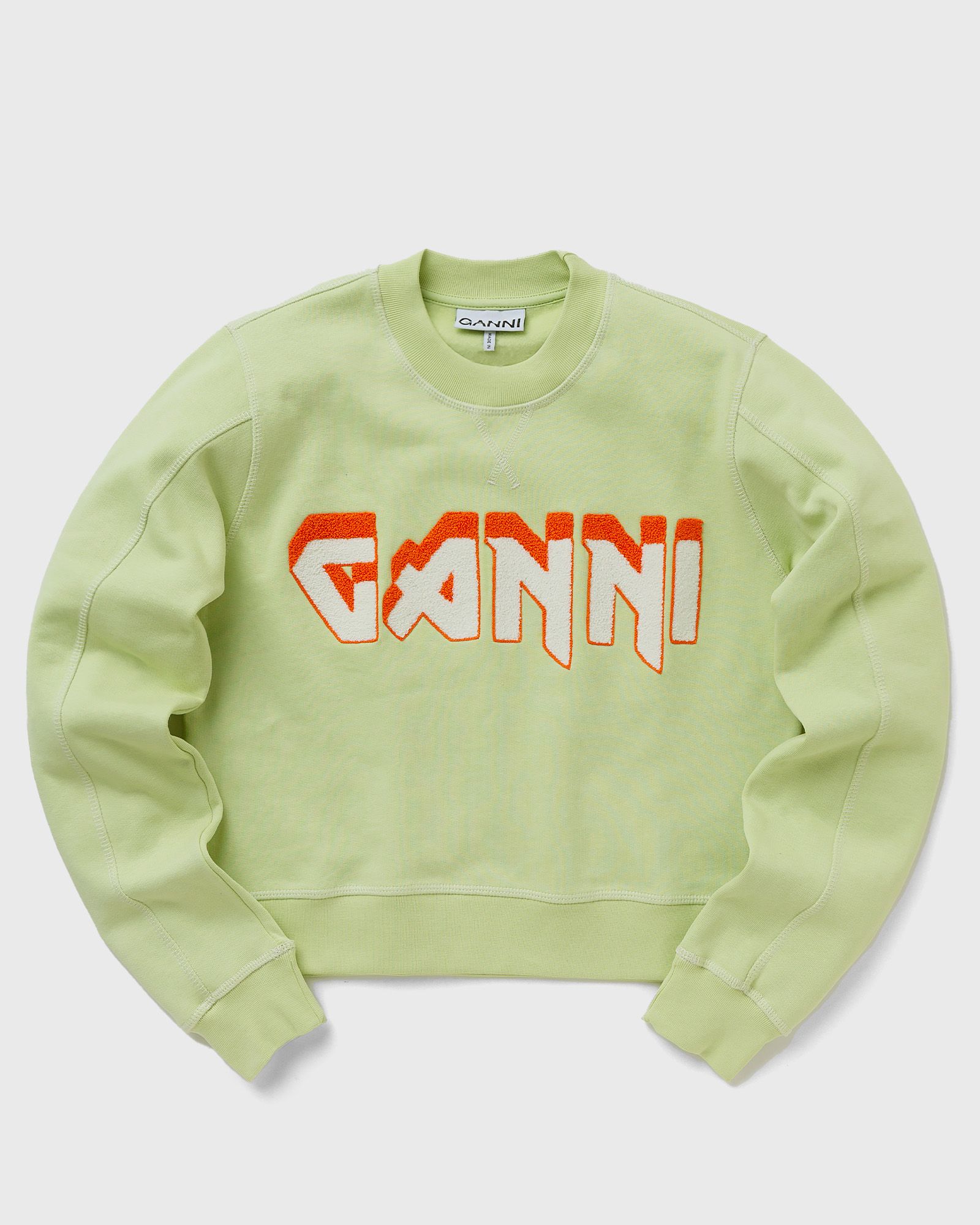 【GANNI / ガニー】 Isoli Artwork Sweatshirt Paloma Melange Grey Isoli Oversized Sweatshirt | GANNI US