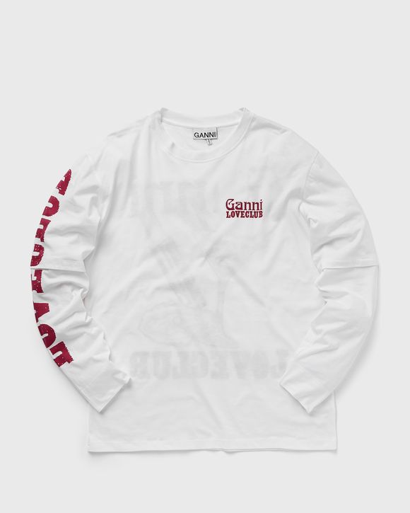 Layered Long Sleeve T-Shirt in Bright White